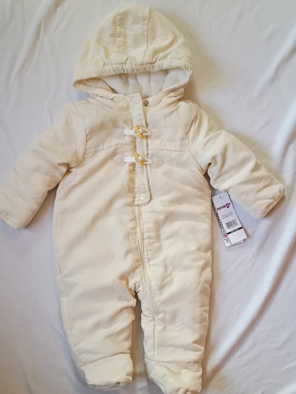 NWT Kenzie Girl Cream Corduroy Snowsuit